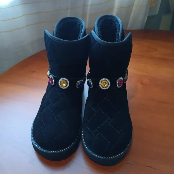 NWT Kids Kurt Geiger Suede Quilted and Jeweled Mini Orson Bootie - Picture 7 of 10